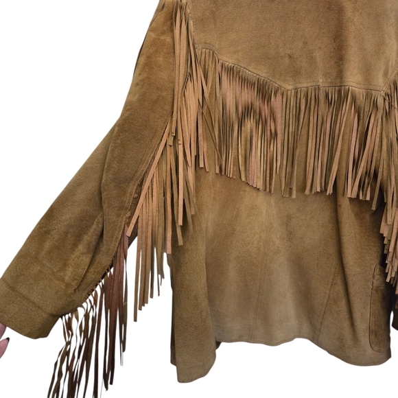 Winlet Western Cowgirl Vintage Fringe Leather Jacket - damaged see pics - Picture 4 of 16